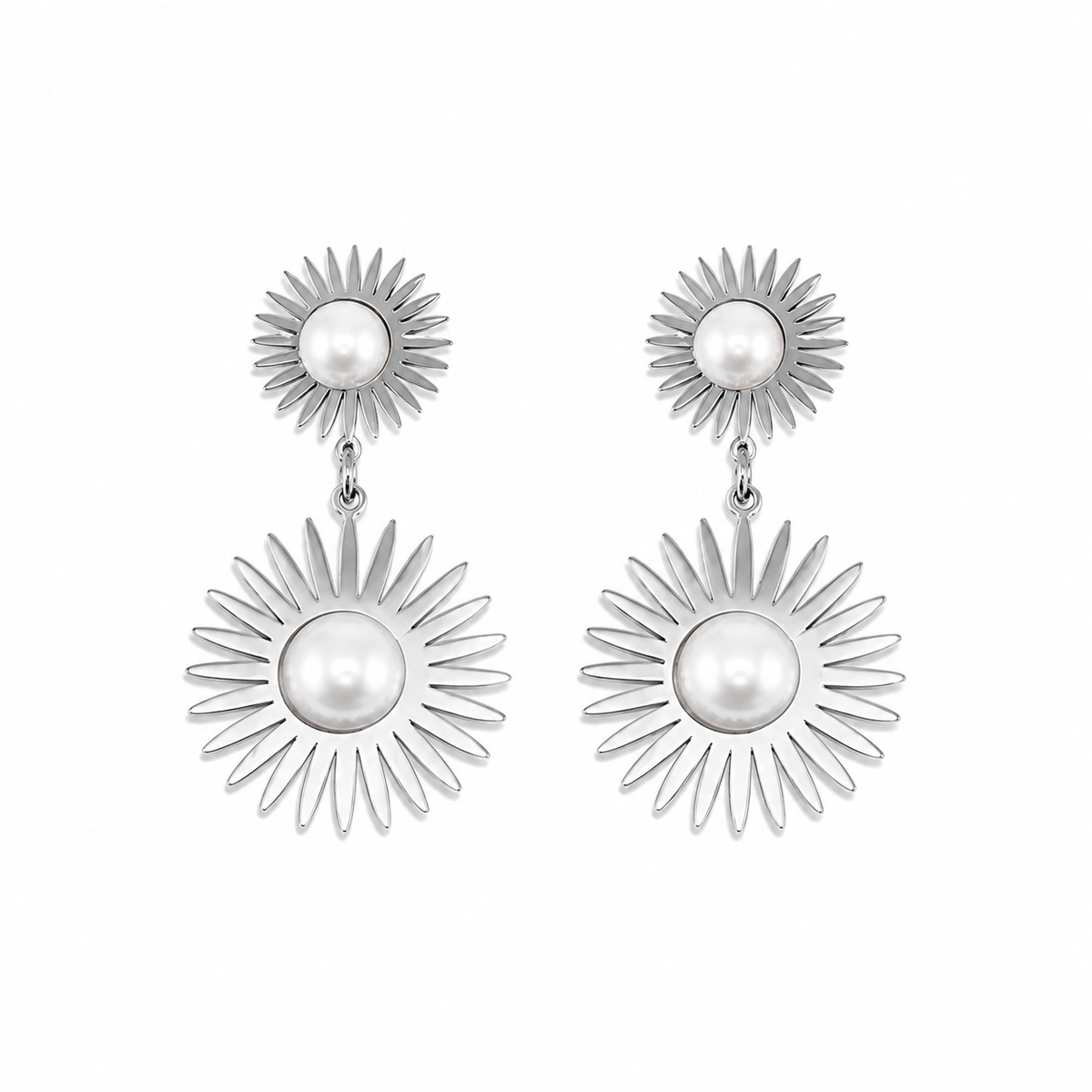 Sun Pearl Oorbellen Zilver