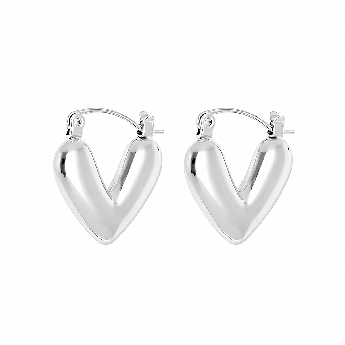 Bold Heart Hoops Zilver