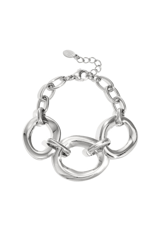 Bold Oval Armband Zilver