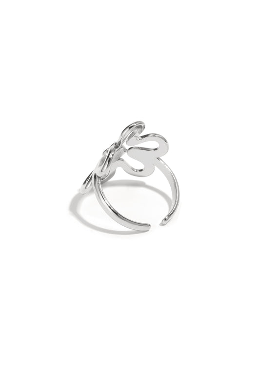 Flower Statement Ring Zilver