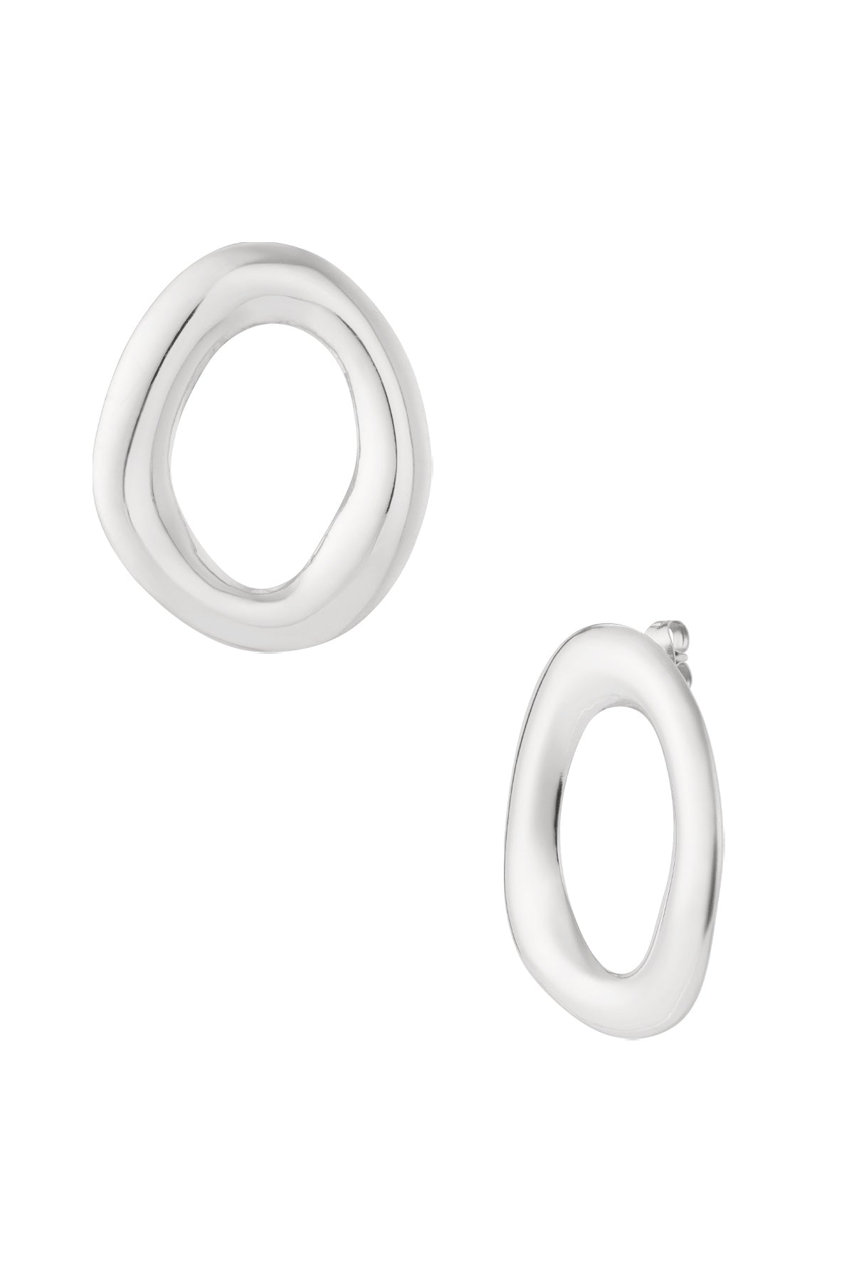 Bold Oval Oorbellen Zilver