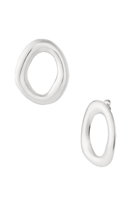 Bold Oval Oorbellen Zilver