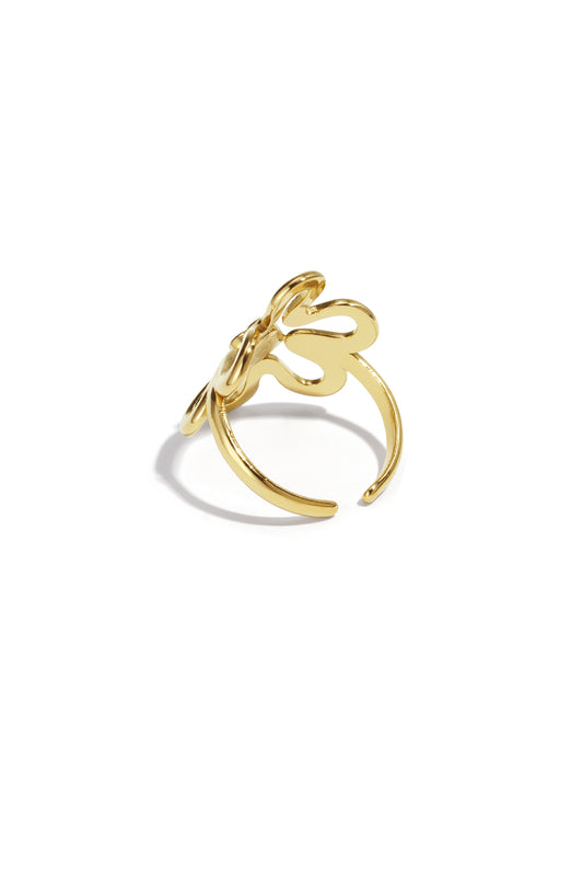 Flower Statement Ring Goud