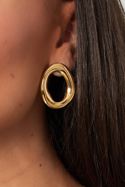 Bold Oval Oorbellen Goud