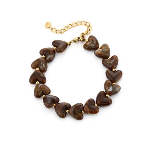 Love Bead Armband Bruin