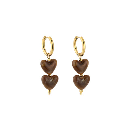 Love Bead Oorbellen Bruin