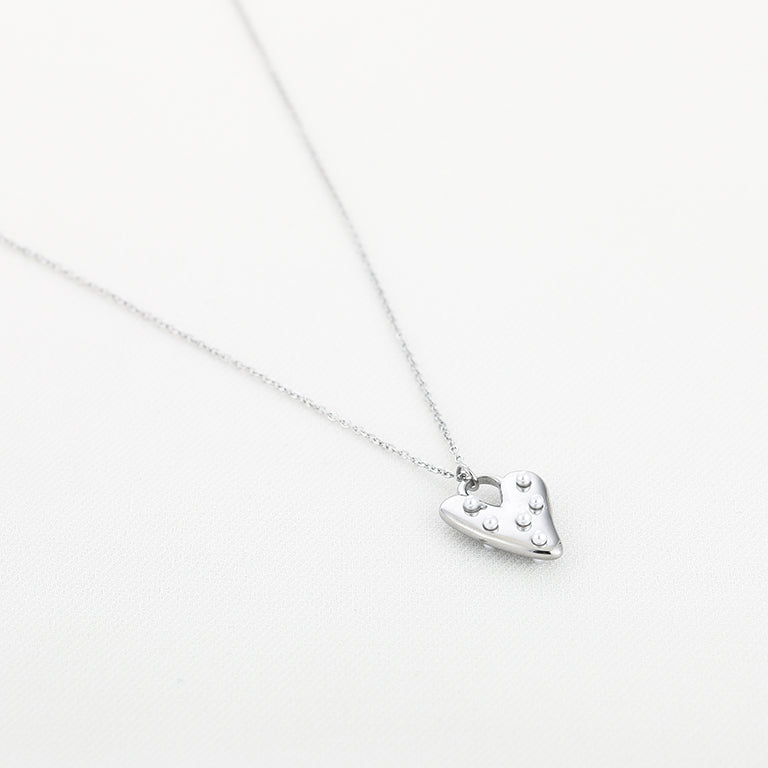 Pearl Heart Ketting Zilver