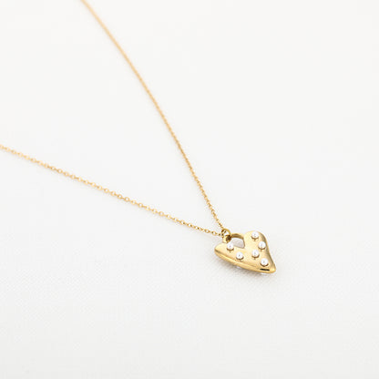 Pearl Heart Ketting Goud
