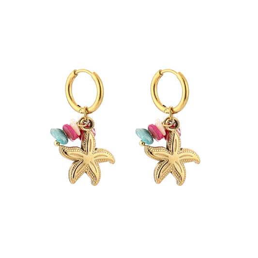 Beach Charm Oorbellen Goud