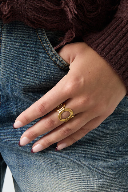 Open Circle Ring Goud