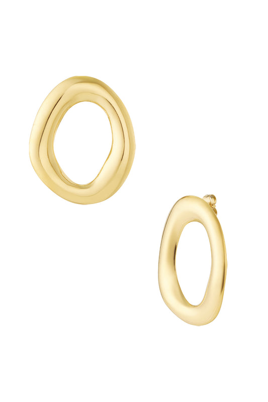 Bold Oval Oorbellen Goud